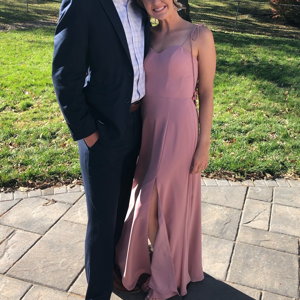 Azazie Bridesmaid dress in dusty rose, professionally cleaned and hemmed!